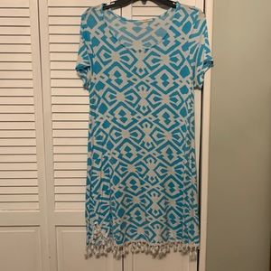 Blue pattern dress